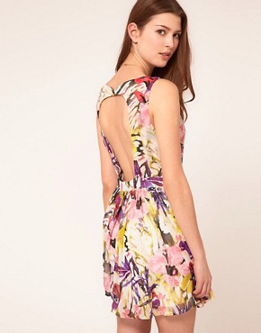 Image 1 of Angel Eye Printed Dress With Cut Out Back
