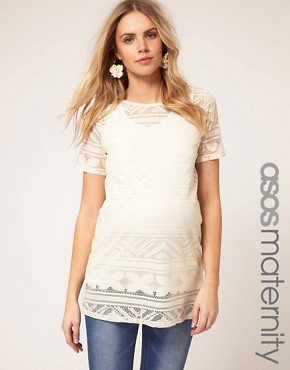 Image 1 of ASOS Maternity T-Shirt In Knitted Fabric