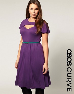 Image 1 of ASOS CURVE 40s Dress With Contrast Belt