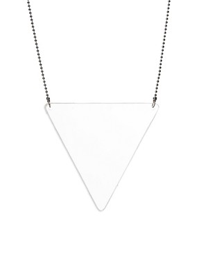 Image 1 of ASOS Clear Perspex Triangle Long Pendant