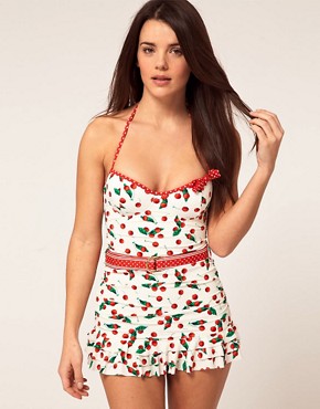Image 1 of Juciy Couture Cherry Print Swim Dress