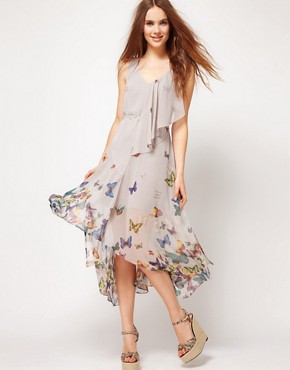 Image 1 of Warehouse Butterfly Maxi Dress