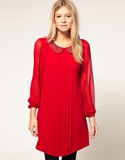 Oasis Dress with Embellished Collar