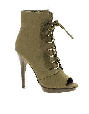 Image 1 of Chinese Laundry Incognito Lace Up Peep Toe Ankle Boot