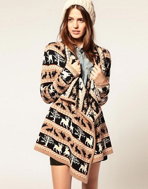 Image 1 of ASOS Blanket Wrap Cardigan With Woodland Creatures