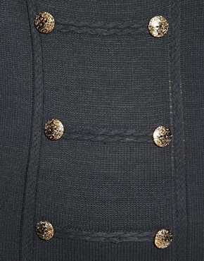 Image 3 of Club L Military Detail Knit Top