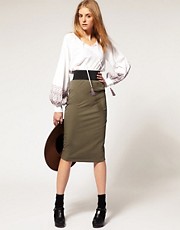 Vero Moda Elastic Waist Jersey Pencil Skirt