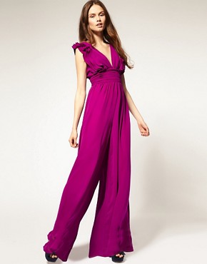 Image 4 of ASOS Ruffle Jumpsuit With Wide Leg