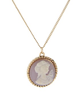 Image 1 of ASOS Ditsy Pastel Cameo Pendant On Long Chain