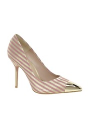 ASOS PLUTO Point Court Shoes with Gold Toe Cap