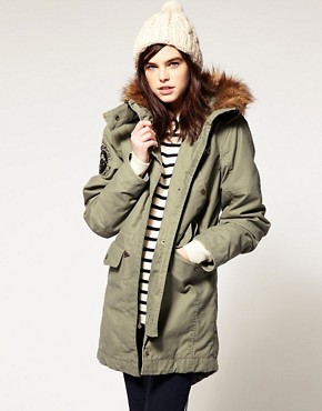 Image 1 of Alpha Industries Faux Fur Hooded Fishtail Parka