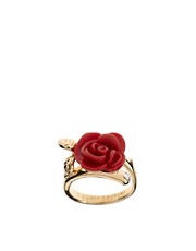 Disney Couture Snow White Long Red Rose & Crystal Centre Ring