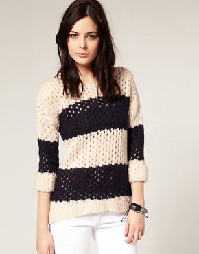 Image 1 ofRiver Island Stripe Slouchy Jumper
