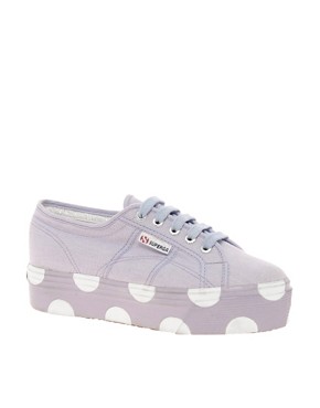 Image 1 of Superga House of Holland Collaboration Lilac Dotted Flatforms