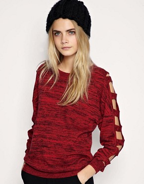 Image 1 of ASOS Cut Out Sleeve Jumper
