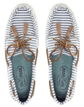 Image 3 of Sperry A/O 2-Eye Stripe Seersucker Boat Shoes