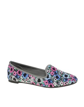 Image 1 of ASOS LEON Slipper Shoes With Floral Print