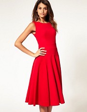 ASOS Midi Fit & Flare Dress with Basqued Waist