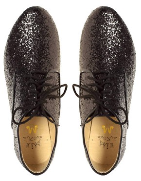 Image 3 of Miss KG Lennox Glitter Lace Up Flat Shoe