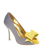 Ted Baker Keanah Satin Heeled Shoes With Bow Detail