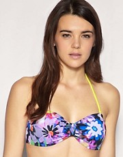 ASOS Floral Print Bandeau Bikini Top