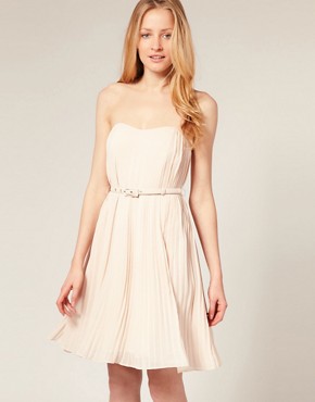 Image 1 of French Connection Pleated Corset Dress With Belt