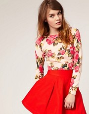 ASOS Floral Printed Cropped Sweater