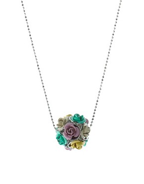 Image 1 of Oasis Floral Ball Pendant Necklace