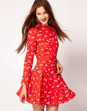 Image 1 of Sonia by Sonia Rykiel 60s Floral Mini Dress in Cotton