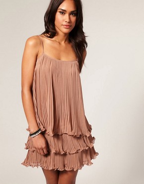 Image 1 of ASOS Pleated Skinny Strap Dress