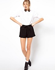 ASOS Belted Shorts With Turn Up