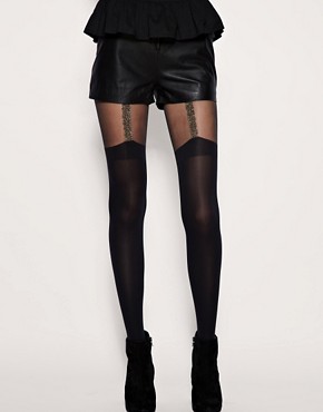 Image 1 of House Of Holland For Pretty Polly Chain Suspender Tights