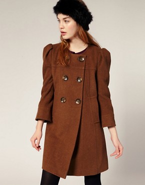 Image 1 of ASOS Collarless Double Breasted Coat