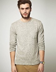 ASOS Long Sleeve Top With Pocket In Heavy Weight Jersey