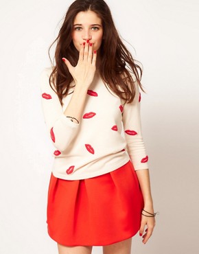 Image 1 of ASOS Embroidered Lips Sweater