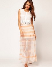ASOS Maxi Skirt in Mesh and Lace