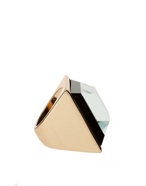 Image 4 of ASOS Two Tone Layered Stone Cocktail Ring