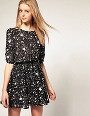 ASOS Belted Dress with Star Print