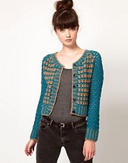 Komodo 'Crema' Cardigan in Crochet Knit