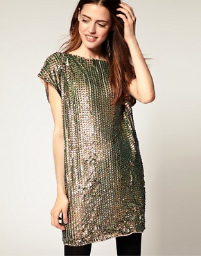 Image 1 of ASOS Shift Dress in Sequin
