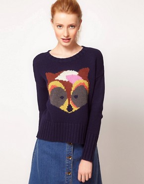 Image 1 of Vero Moda Raccoon Intarsia Knit Sweater