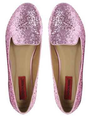 Image 3 of London Rebel Glitter Slipper Shoe