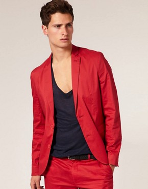 ASOS Slim Fit Chino Red Jacket