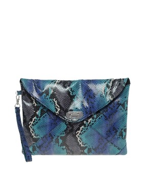Image 1 of French Connection Envelope Snakeskin Clutch Bag