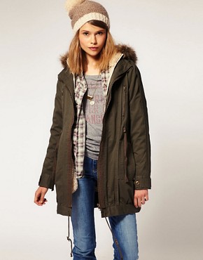 Image 1 of ASOS Parka With Detachable Faux Fur Lining