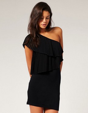 Image 1 of Rare One Shoulder Dress With Layered Pleats