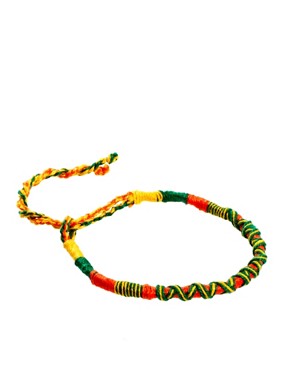 Image 1 - ASOS - Bracelet de l'amitié à rayures entrecroisées orange et vertes