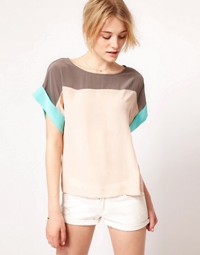 Image 1 of French Connection Color Block Top