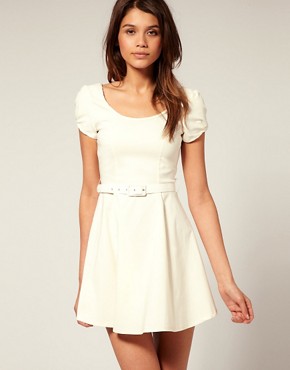 Image 1 of ASOS Belted  Dress with Scoop Neck