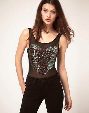 Image 1 of ASOS Body With Sequin Heart